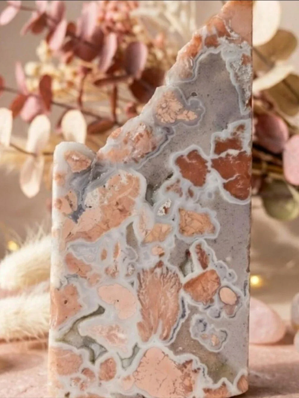 AAA Grade Pink Amethyst Chalcedony Flower Agate Statement Crystal Slab STUNNING